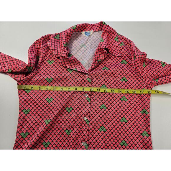 Vintage 90s mister reno of California rare retro neon pink green snakeskin top M - Picture 6 of 6